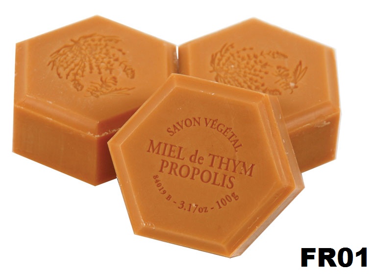 Francúzke medové mydlo v tvare včelej bunky, 100g - s propolisom