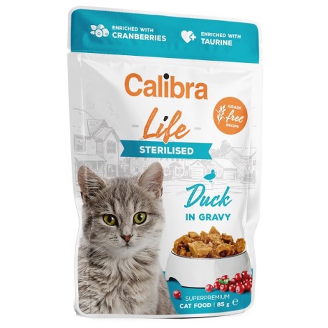 CALIBRA CAT LIFE KAPS.STERILISED DUCK 85G IN GRAVY