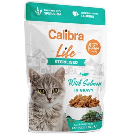 CALIBRA CAT LIFE KAPS.STERILISED SALMON 85G IN GRAVY