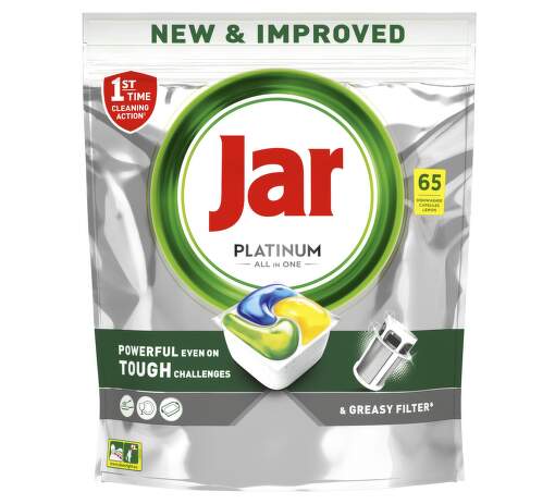JAR Tablety do umývačky Platinum All-in-One Yellow 65 ks 
