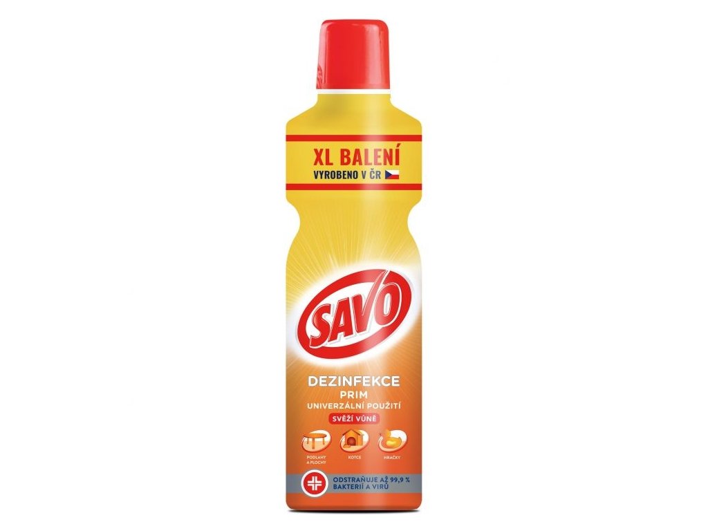 Savo Prim Svieža vôňa univerzálny čistiaci a dezinfekčný prostriedok 1,2 L
