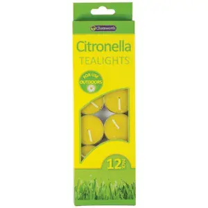 CHATSWORTH Citronella Candle vonné čajové sviečky proti komárom 12ks