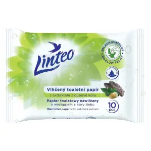 LINTEO Vlhčený toaletný papier s extraktom z dubovej kôry 10 ks 