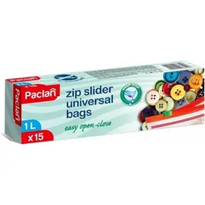 Paclan ZIP Vrecká 1L - univerzálne, vhodné do mrazničky, vodotesné - 15ks (krabica)