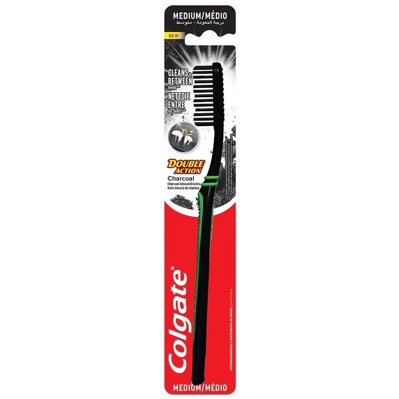 Colgate Zubná Kefka Double Action Charcoal MEDIUM