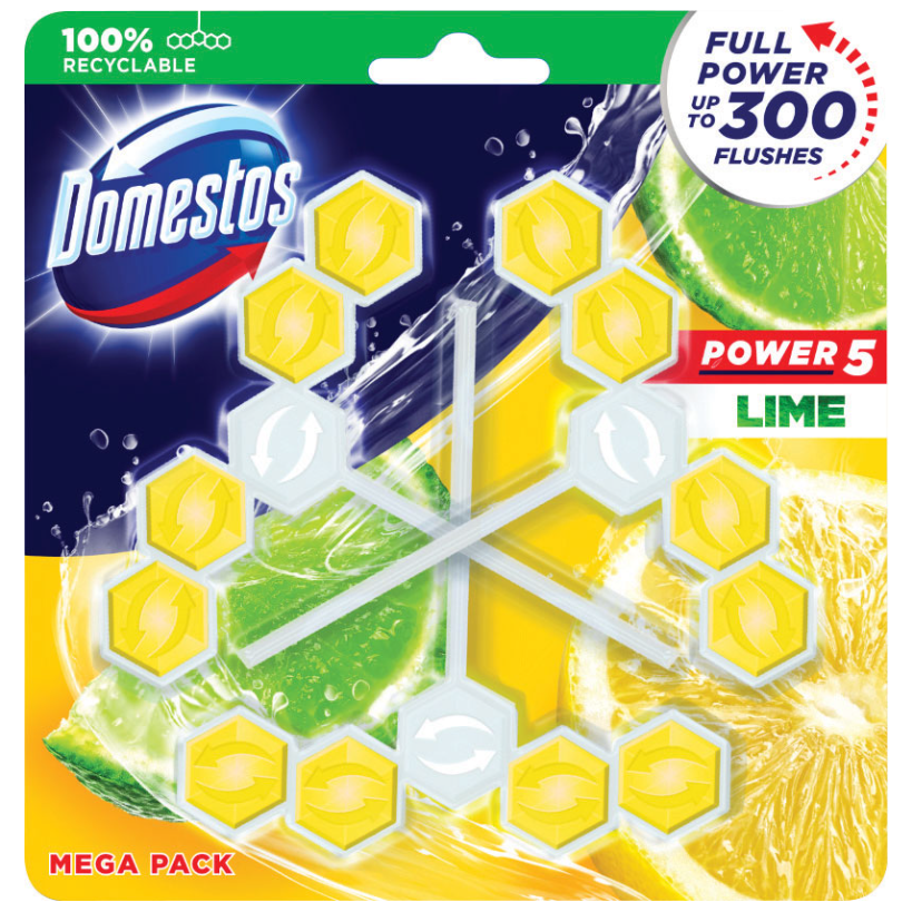 Domestos WC Blister Power5 3x55g Lime