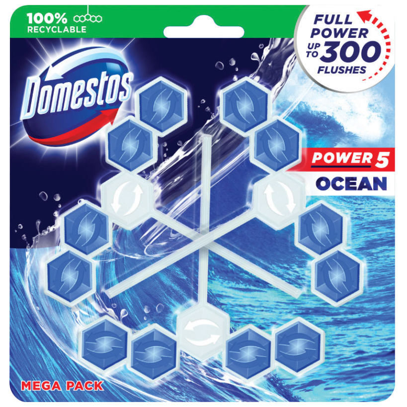 Domestos WC Blister Power5 3x55g Ocean