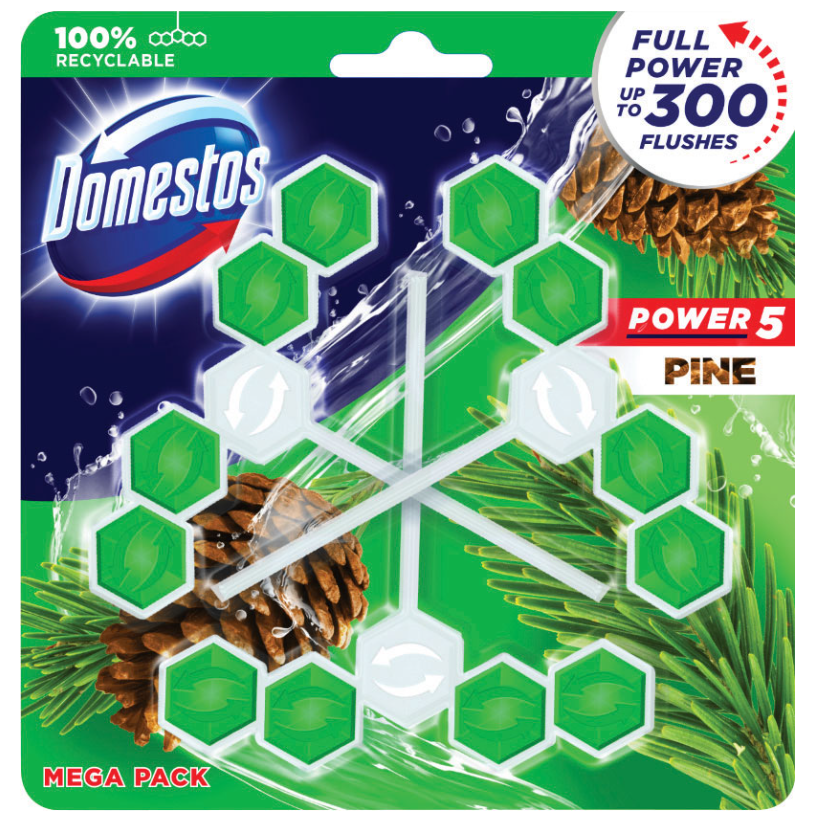 Domestos WC Blister Power5 3x55g Pine
