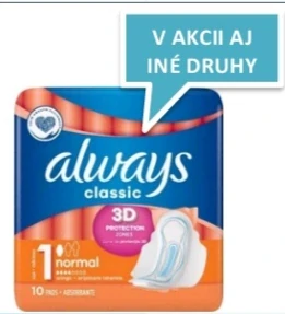 Always Classic Normal (veľkosť 1) Standard 10 ks.