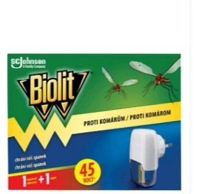 Biolit elektrický odparovač proti komárom s tekutou náplňou.