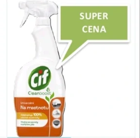 čistiaci sprej Cif Kuchyňa Ultrafast 750 ml, určený na odstraňovanie mastnoty a bežných kuchynských nečistôt.