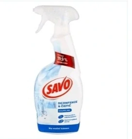 čistiaci a dezinfekčný prostriedok Savo bez chlóru.