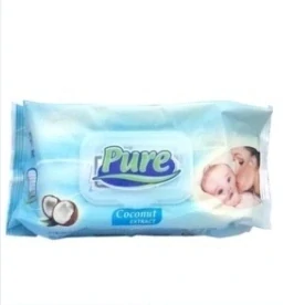 vlhčené obrúsky Pure Premium pre deti s kokosovým extraktom. 