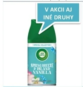 náplň do osviežovača vzduchu Air Wick Freshmatic Spring Breeze & Island Vanilla s objemom 250 ml. 