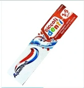 zubná pasta Aquafresh Piccoli Denti (alebo Aquafresh Little Teeth), určená pre deti vo veku od 1 do 5 rokov.