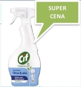 Cif Cleanboost Univerzálny sprej Okná & sklo je čistiaci prostriedok určený na okná a sklenené povrchy.
