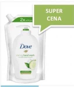 Tekuté mydlo Dove Caring Hand Wash (pravdepodobne náhradná náplň, vzhľadom na balenie).