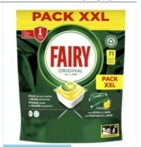 Fairy Original All in One Kapsule do umývačky riadu s citrónovou vôňou, balenie XXL s 71 kapsulami. 