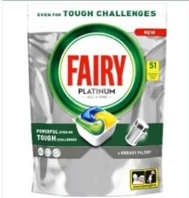 kapsuly do umývačky riadu Fairy Platinum All in One. 