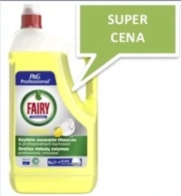Fairy Professional Tekutý prostriedok na umývanie riadu s citrónovou vôňou.