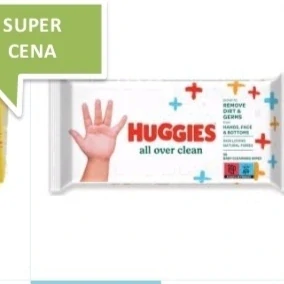 Huggies All Over Clean detské vlhčené obrúsky, balenie s 56 kusmi.