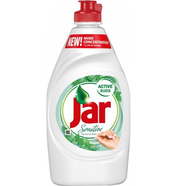 Jar prostriedok na umývanie riadu sensitive s Tea Tree výťažkom a mätou 450Ml