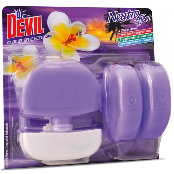 Dr. Devil Neutro Effect tekutý WC blok Sunset Blossom 3x55Ml