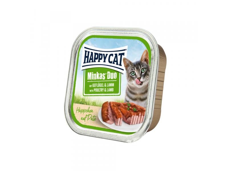 HAPPY CAT DUO MENU GEFLUGEL&LAMM 100G HYDINA+JAHNA