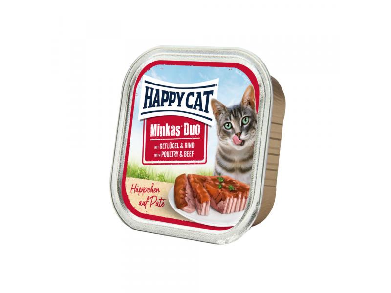 HAPPY CAT DUO MENU GEFLUGEL&RIND 100G HYDINA+HOVADZIE
