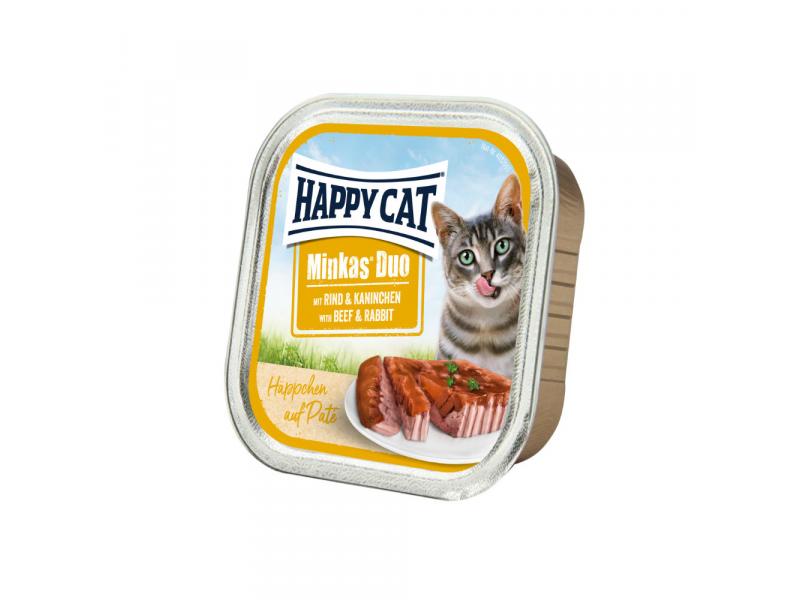 HAPPY CAT DUO MENU RIND&KANINCHEN 100G HOVADZIE+KRALIK